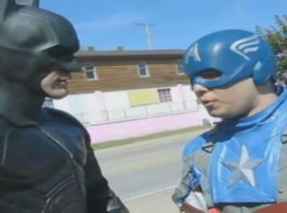 Batman, Captain America, Cat Rescue Batman, Captain America, Cat Rescue